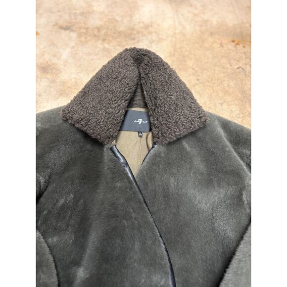 7 For All Mankind Faux Fur Teddy Coat – Sherpa Collar Plush Jacket – Women’s S - Picture 7 of 12